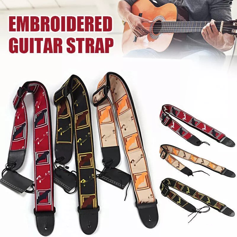 Fender Embroidered Guitar Strap for Electric Acoustic Guitar Bass Ukulele